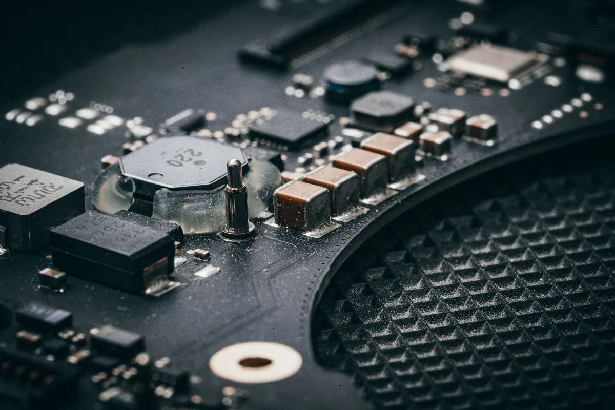 Close-up of printed circuit board components
